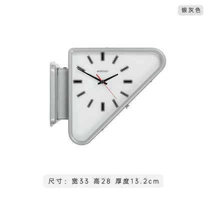 Living Room Minimalism Clocks Two-Sided Wall Clocks Triangle Modern Clock Mechanism Silent Design Clock Watch for Decoration