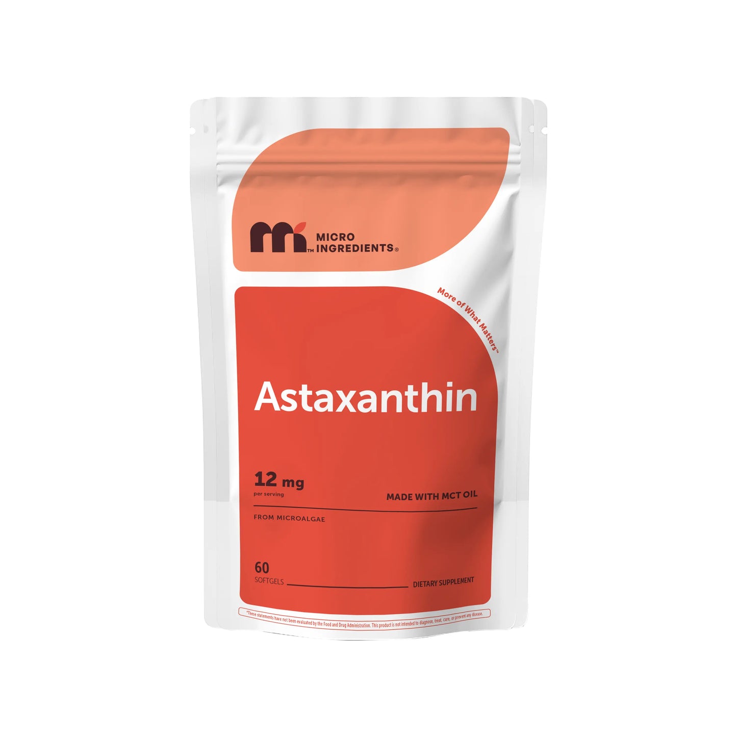 Micro Ingredients Astaxanthin 12Mg | Natural Tanning, Fresh Microalgae Source, Easy to Swallow