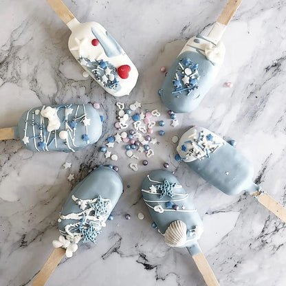 Popsicles Molds, 2 Pack Homemade Cake Pop Molds, Reusable Silicone Ice Pop Cream/ Cakesicle Maker Molds