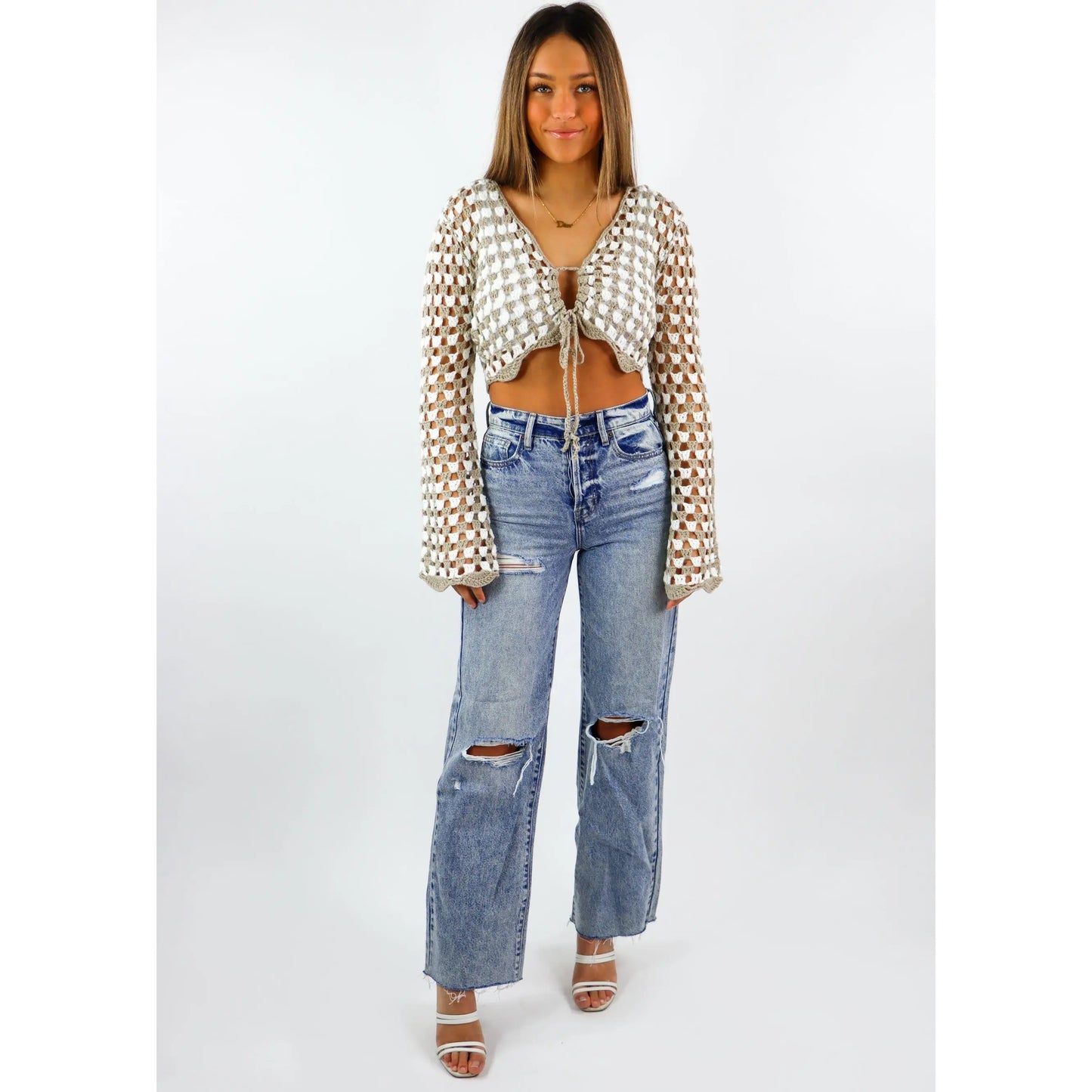 Be like You Sweater V2 ★ Tan & White Checkered